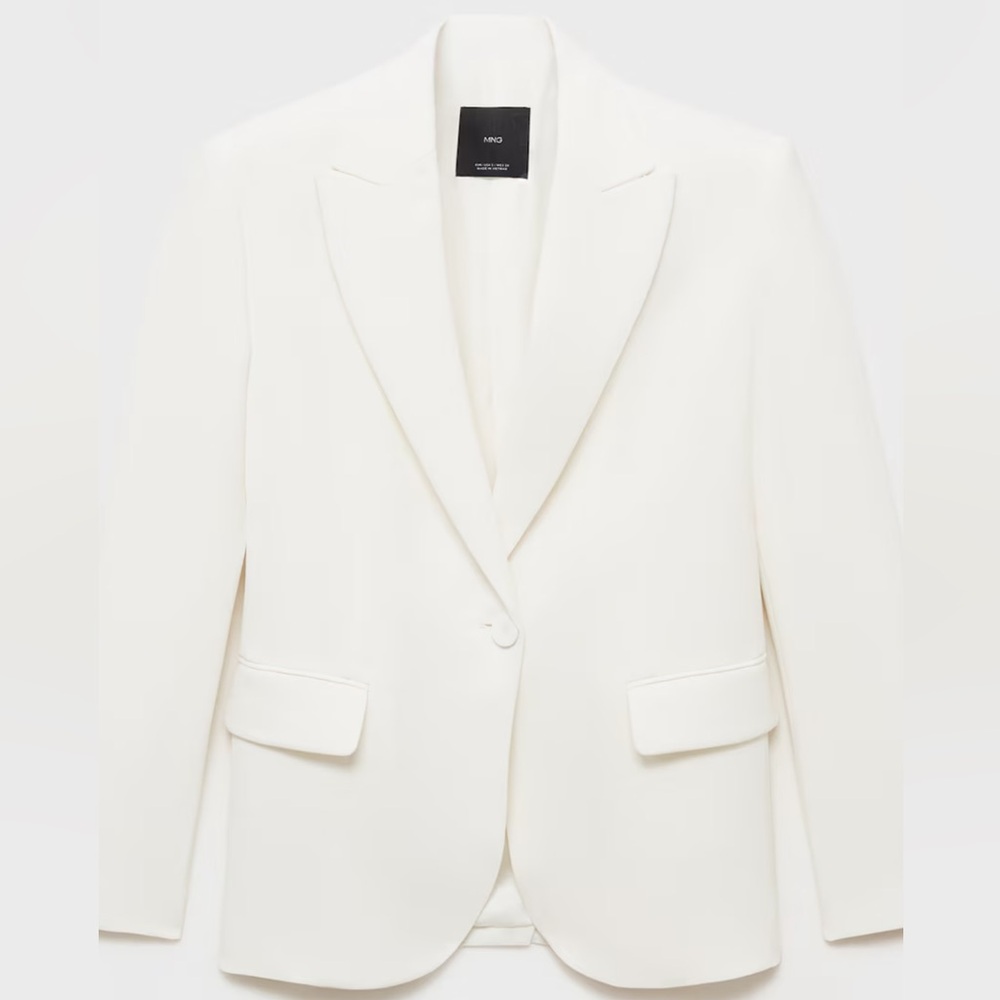 Mango Elegant White Women's Blazer